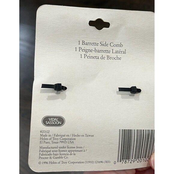 Vintage 1990s Barrettes Lot Vidal Sassoon Revlon Hair Clips Black Blue NOS - Picture 8 of 8